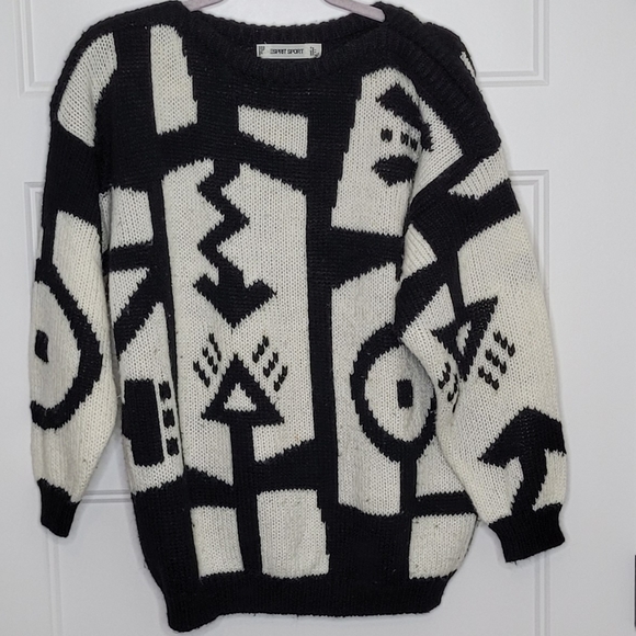 Women's S Esprit Sport 80s Vintage Signs n Signals Sweater - Picture 1 of 3